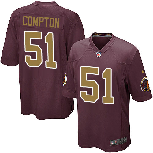 Men's Game Will Compton Nike Jersey Burgundy Red Alternate - #51 80th Anniversary NFL Washington Redskins